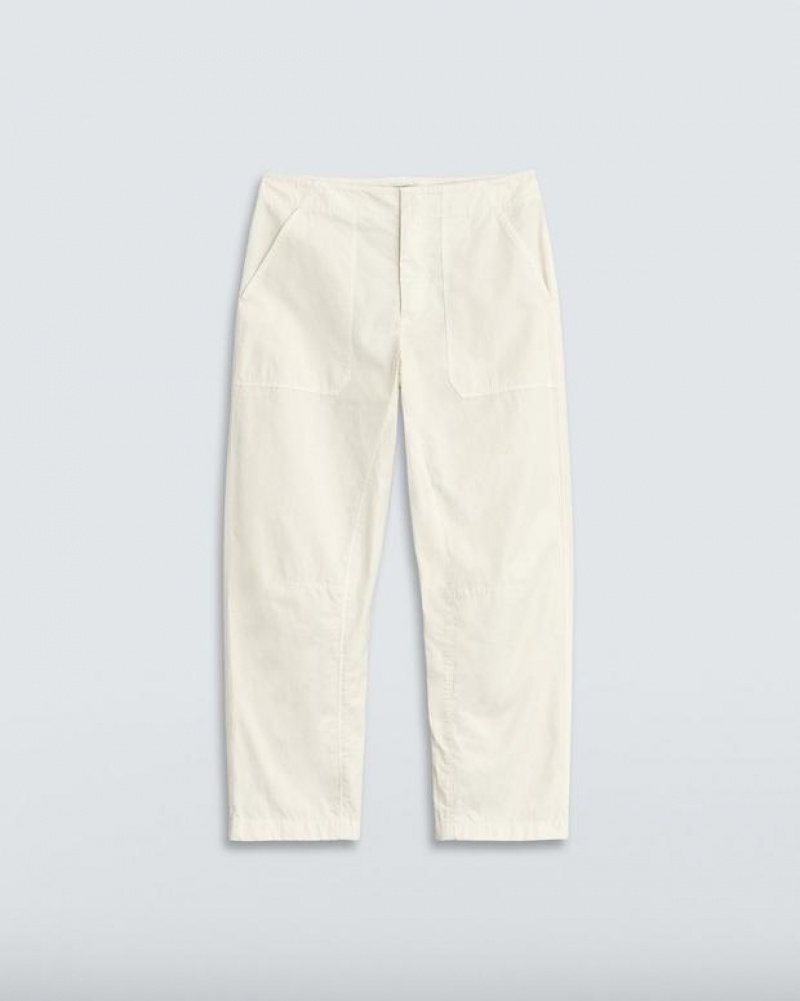 Rag & Bone Leyton Workwear Cotton Pant Relaxed Fit Ivory | 86932VAZT