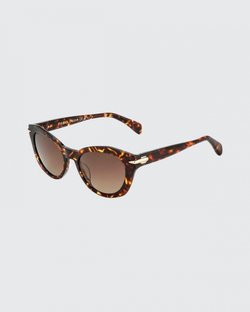 Rag & Bone Lily Square Sunglasses Havana | 92831JXTK