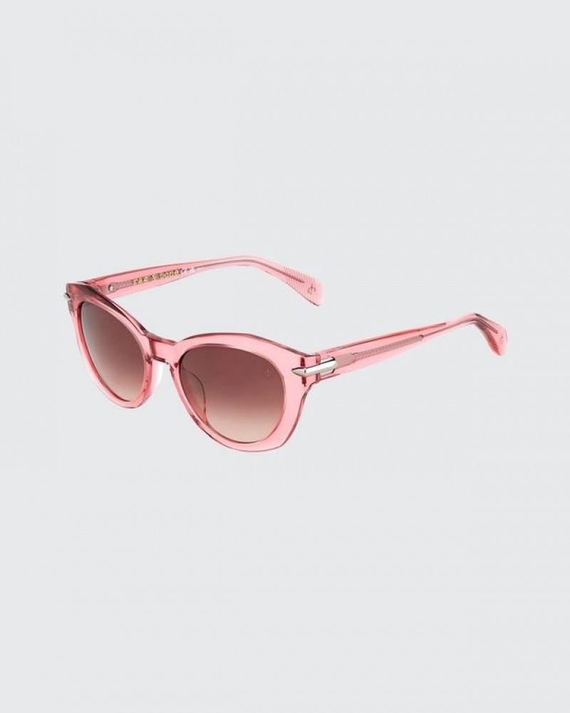 Rag & Bone Lily Square Sunglasses Pink | 86472REFO