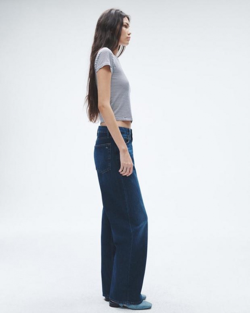 Rag & Bone Logan Wide-Leg Mid-Rise Rigid Jean Annalise | 18350LSPW