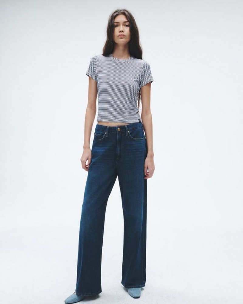 Rag & Bone Logan Wide-Leg Mid-Rise Rigid Jean Annalise | 18350LSPW