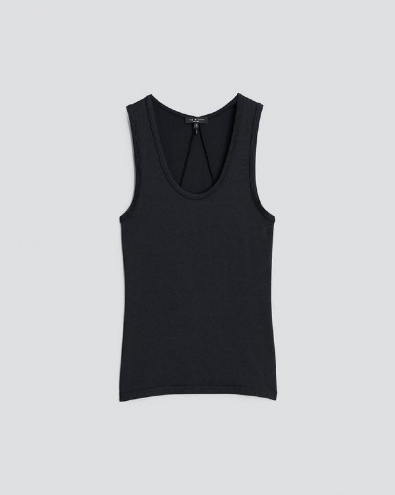 Rag & Bone Luca Tank Modal T-Shirt Black | 74820AGPL