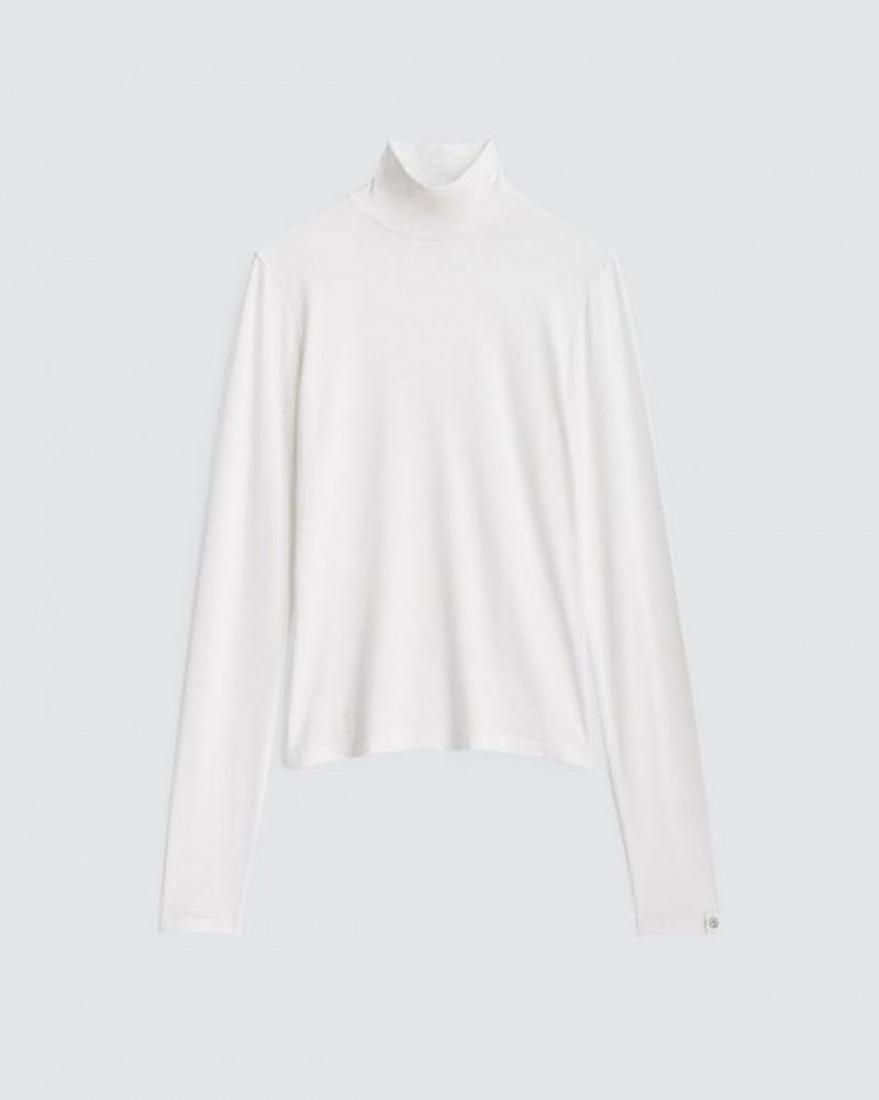 Rag & Bone Luca Turtleneck Modal T-Shirt White | 94265LIKS