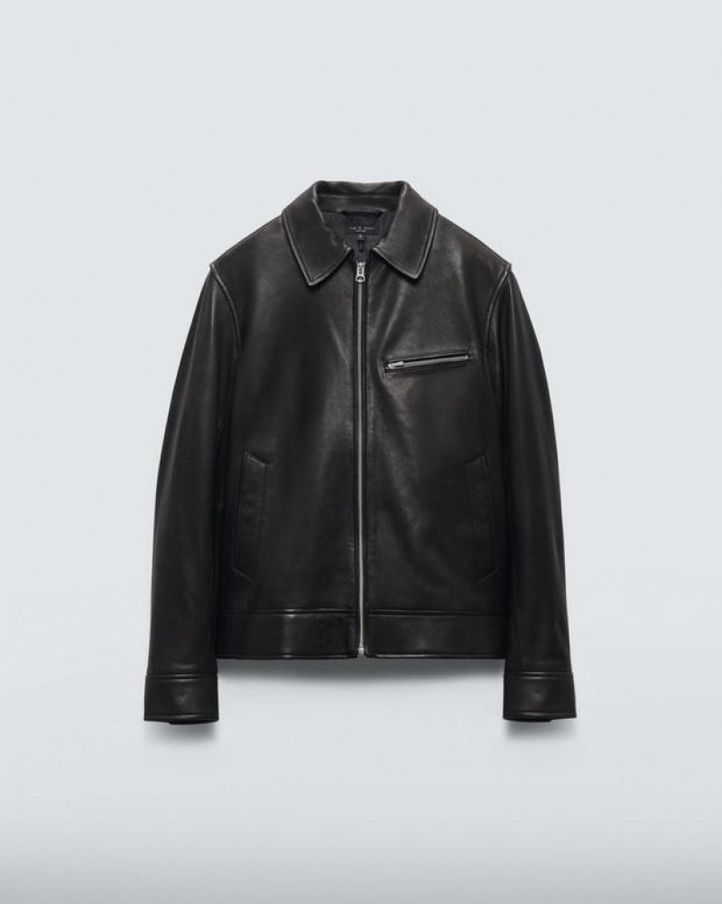 Rag & Bone Manon Leather Jacket Classic Fit Black | 41582BYFK