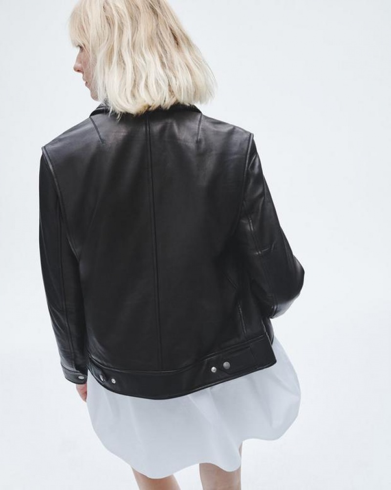 Rag & Bone Manon Leather Jacket Classic Fit Black | 41582BYFK