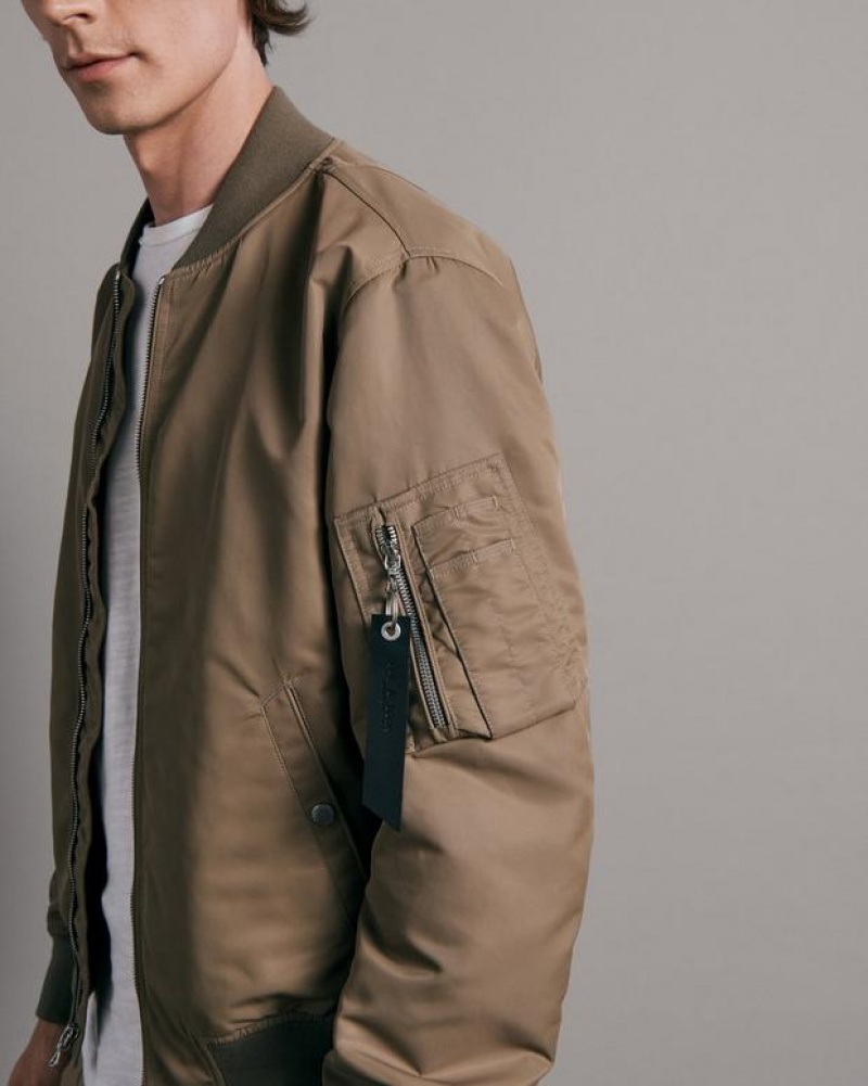 Rag & Bone Manston Recycled Nylon Bomber Classic Fit Jacket Army Green | 59280EMZB