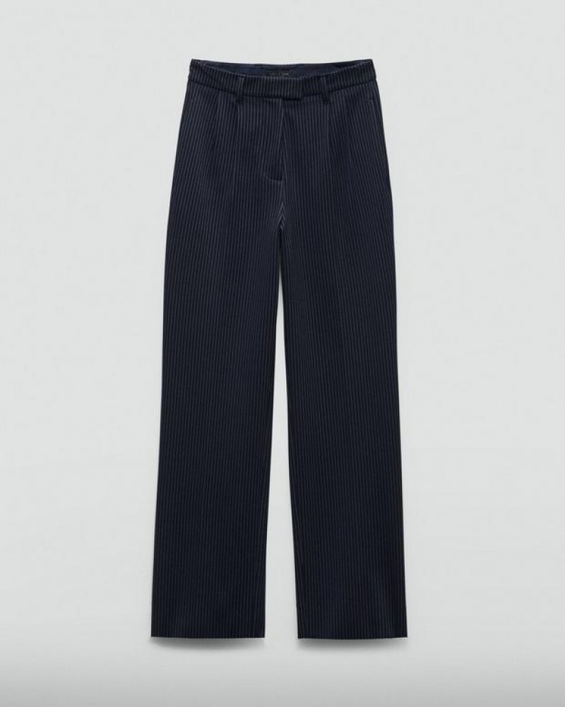 Rag & Bone Marianne Ponte Pant Relaxed Fit Navy Stripe | 87465KNLT