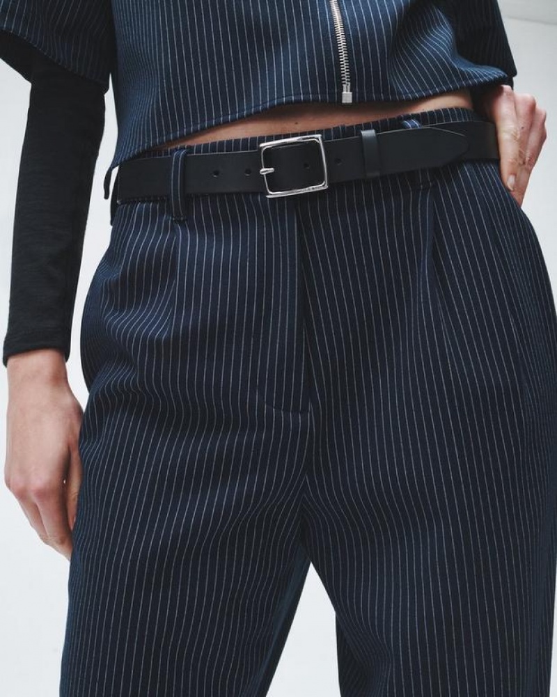 Rag & Bone Marianne Ponte Pant Relaxed Fit Navy Stripe | 87465KNLT