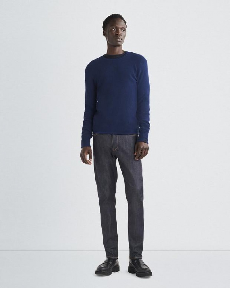 Rag & Bone Martin Merino Crew Classic Fit Navy | 74062GMVU