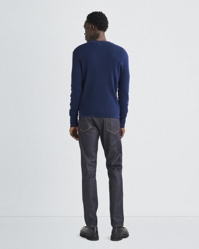 Rag & Bone Martin Merino Crew Classic Fit Navy | 74062GMVU