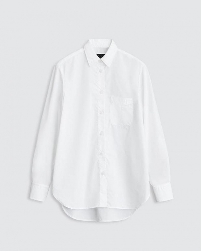 Rag & Bone Maxine Cotton Poplin Shirt Classic Fit Button Down White | 73582JQOM