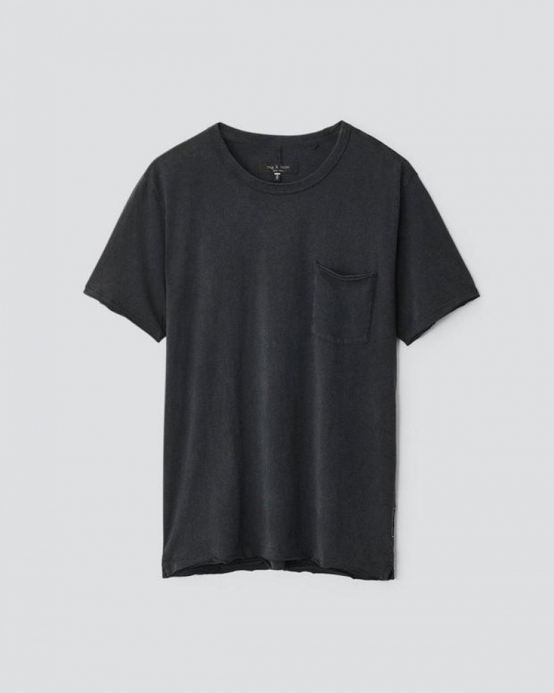 Rag & Bone Miles Principal Jersey Tee Cotton T-Shirt Dark Grey | 45216FHXU