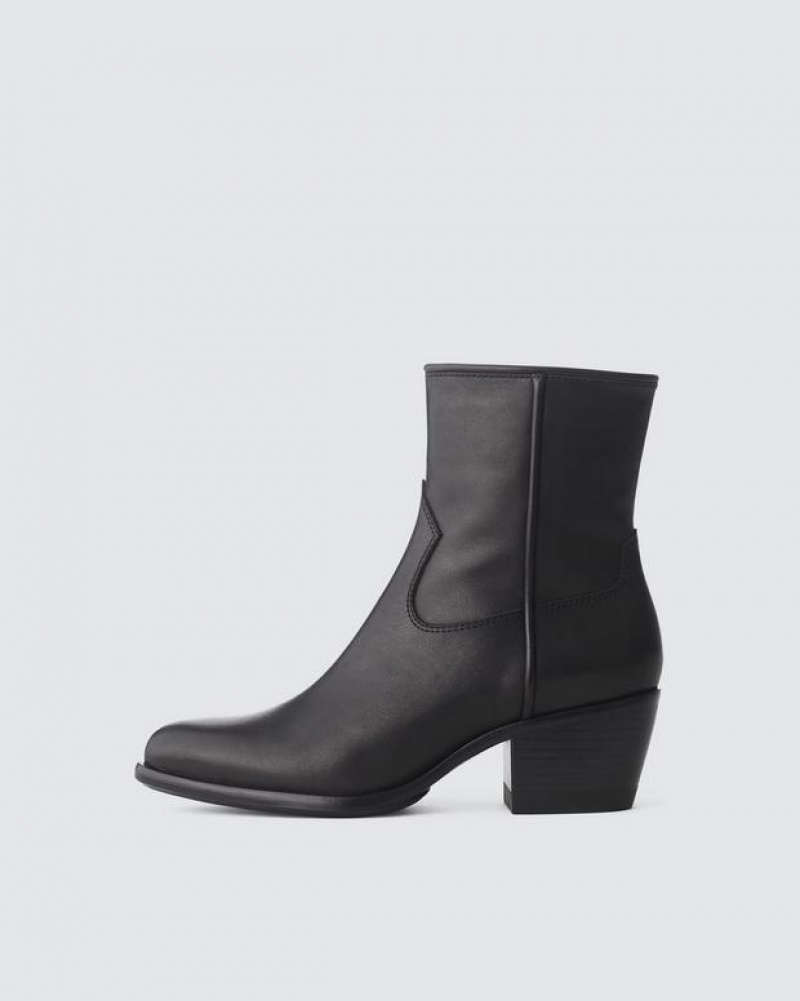 Rag & Bone Mustang Boot - Leather Heeled Ankle Boot Black | 35241RBOQ