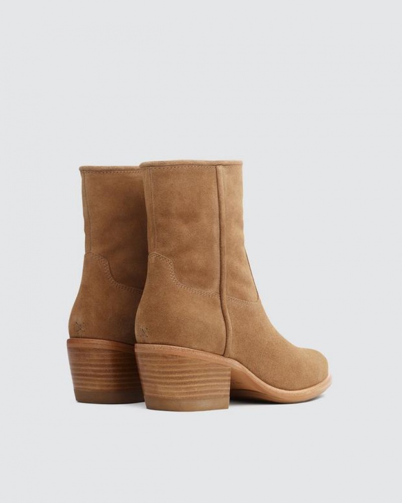 Rag & Bone Mustang Boot - Suede Heeled Ankle Boot Camel Suede | 80735LHGF