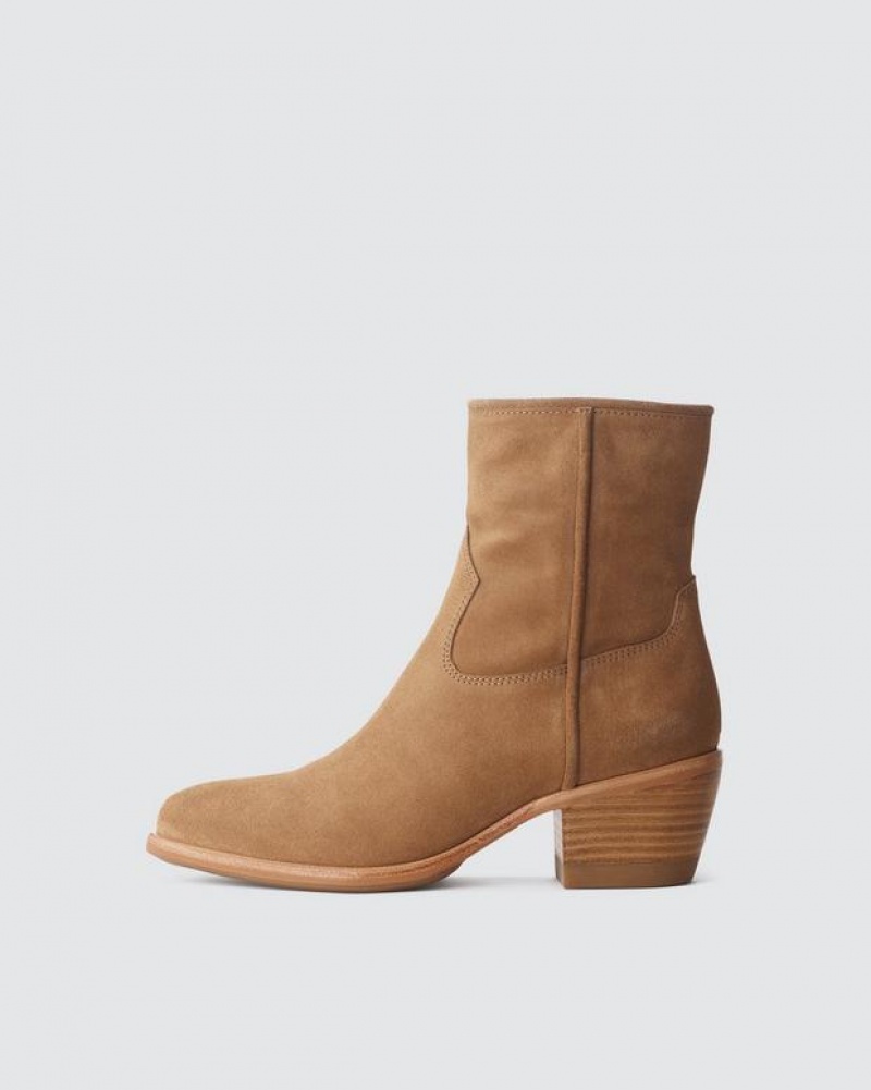 Rag & Bone Mustang Boot - Suede Heeled Ankle Boot Camel Suede | 80735LHGF