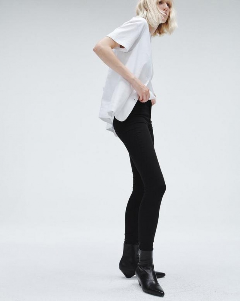 Rag & Bone Nina Skinny High-Rise Stretch Jean Black | 75049AKGT