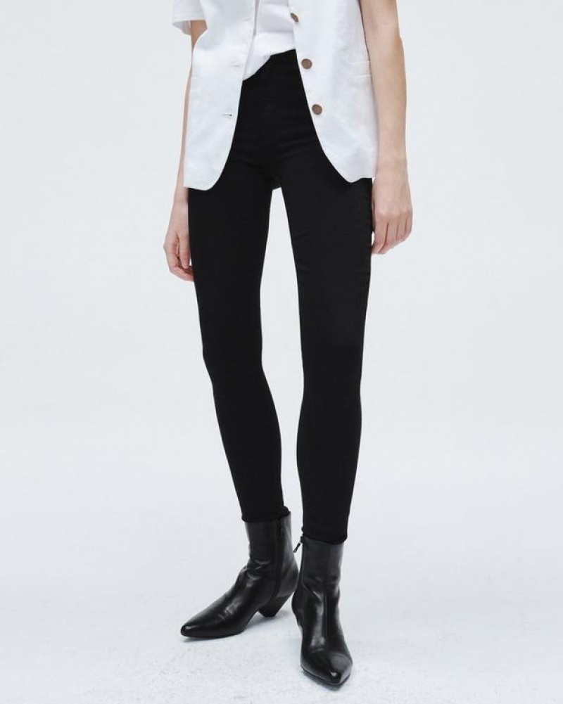 Rag & Bone Nina Skinny High-Rise Stretch Jean Black | 75049AKGT