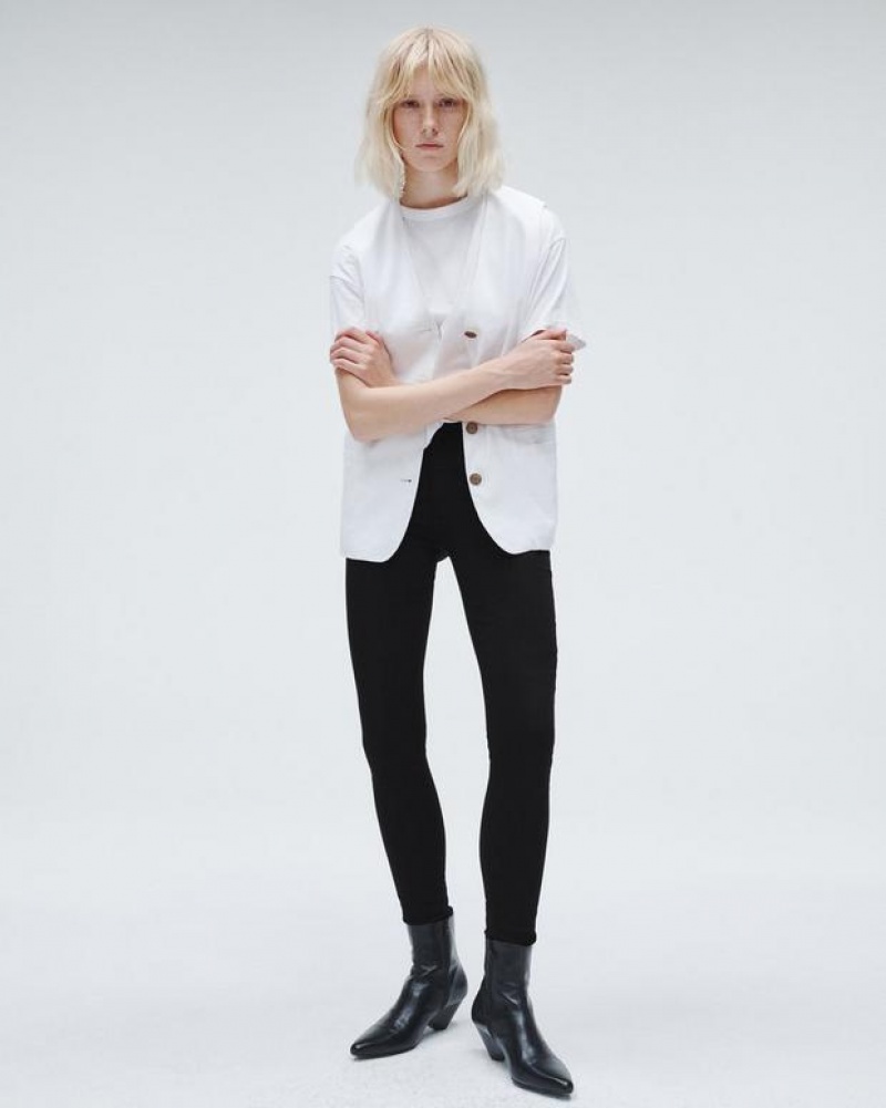 Rag & Bone Nina Skinny High-Rise Stretch Jean Black | 75049AKGT