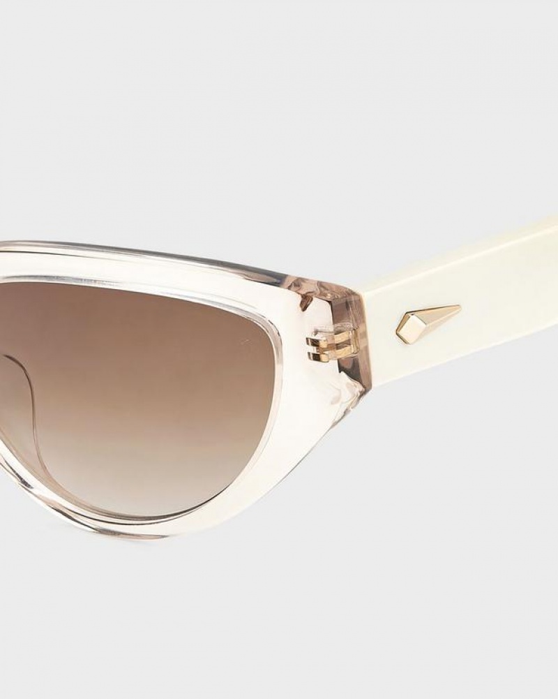 Rag & Bone Ola Butterfly Sunglasses Beige | 41673JQFK