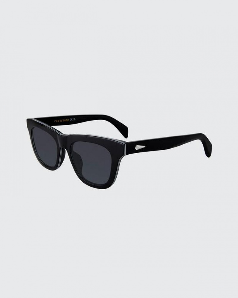 Rag & Bone Perry Square Sunglasses Black | 10297CJQG