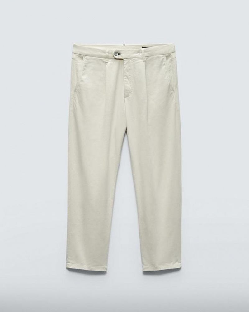 Rag & Bone Pleated Cotton Chino Classic Fit Turtledove | 82149JLQW