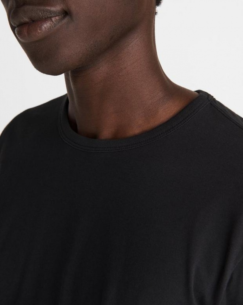 Rag & Bone Pratt Principal Long Sleeve Tee Jersey T-Shirt Black | 60832KRNM