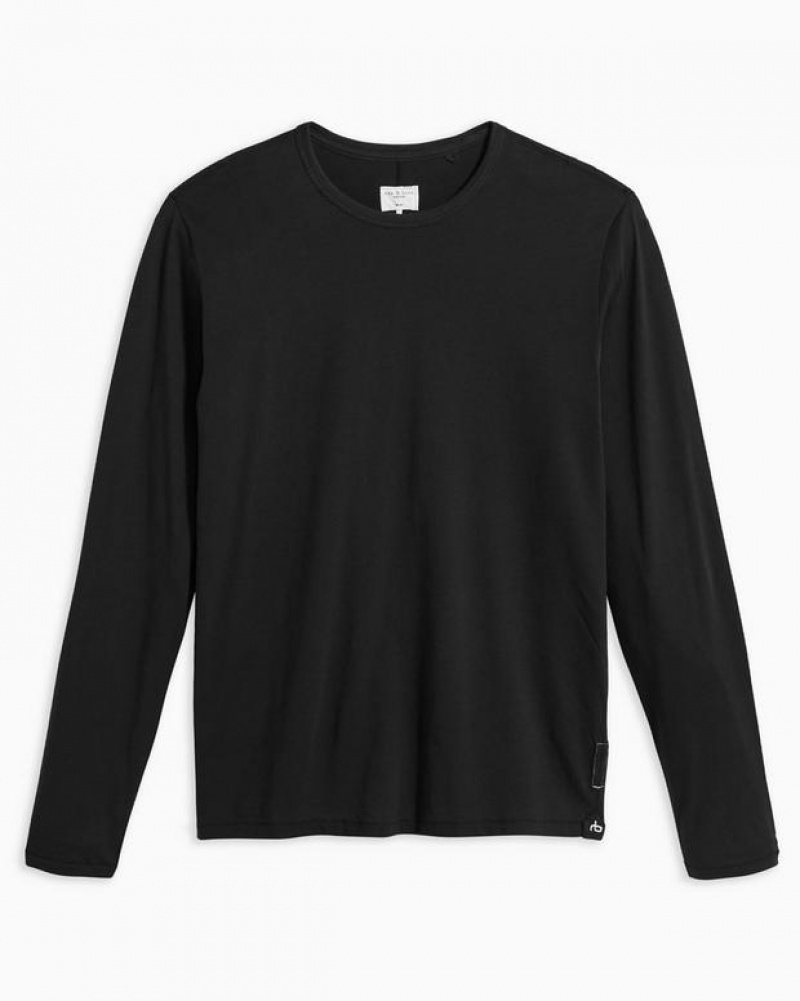 Rag & Bone Pratt Principal Long Sleeve Tee Jersey T-Shirt Black | 60832KRNM