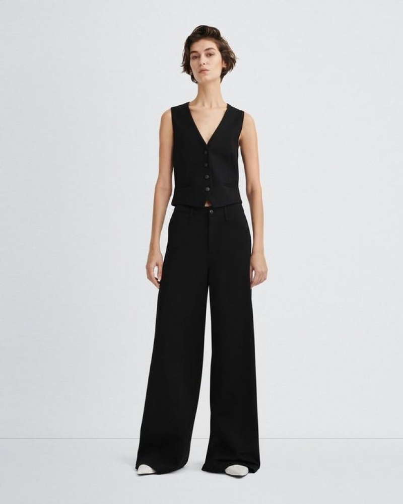 Rag & Bone Priya Ponte Vest Tailored Fit Black | 37956QDFG