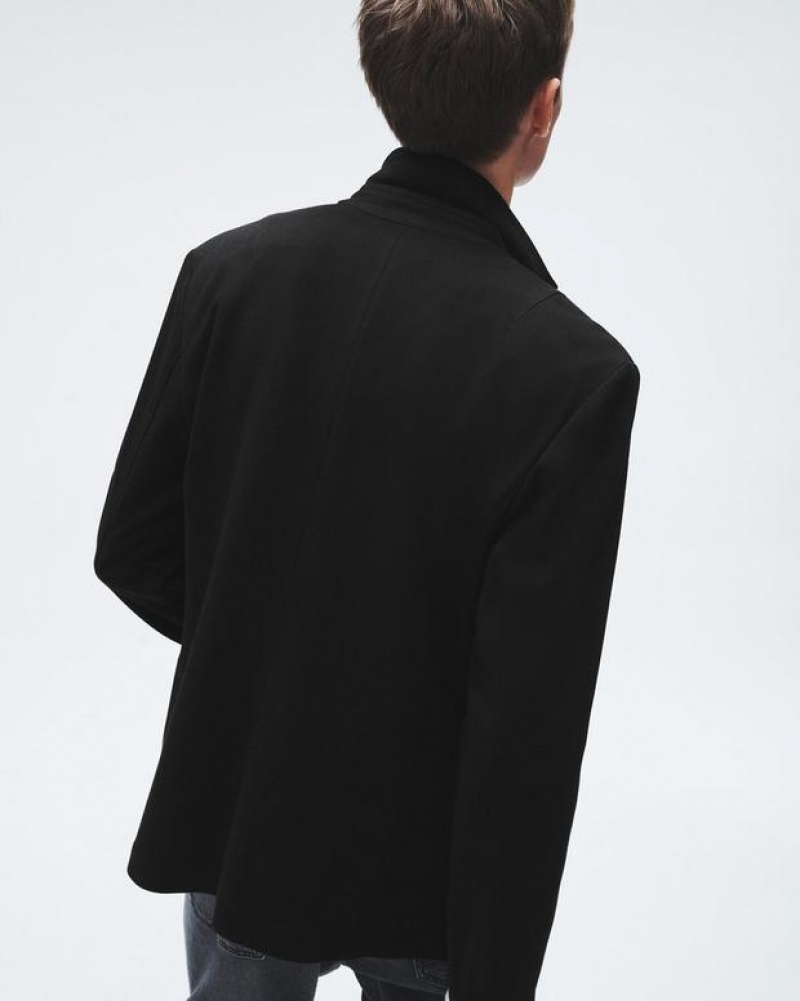 Rag & Bone Prospect Japanese Wool Blazer Tailored Fit Black | 96538WGNC