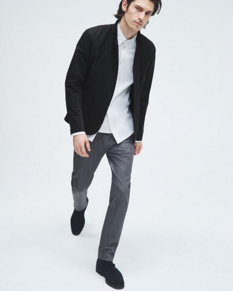 Rag & Bone Prospect Peached Cotton Blazer Relaxed Fit Blazer Black | 53674AMCW