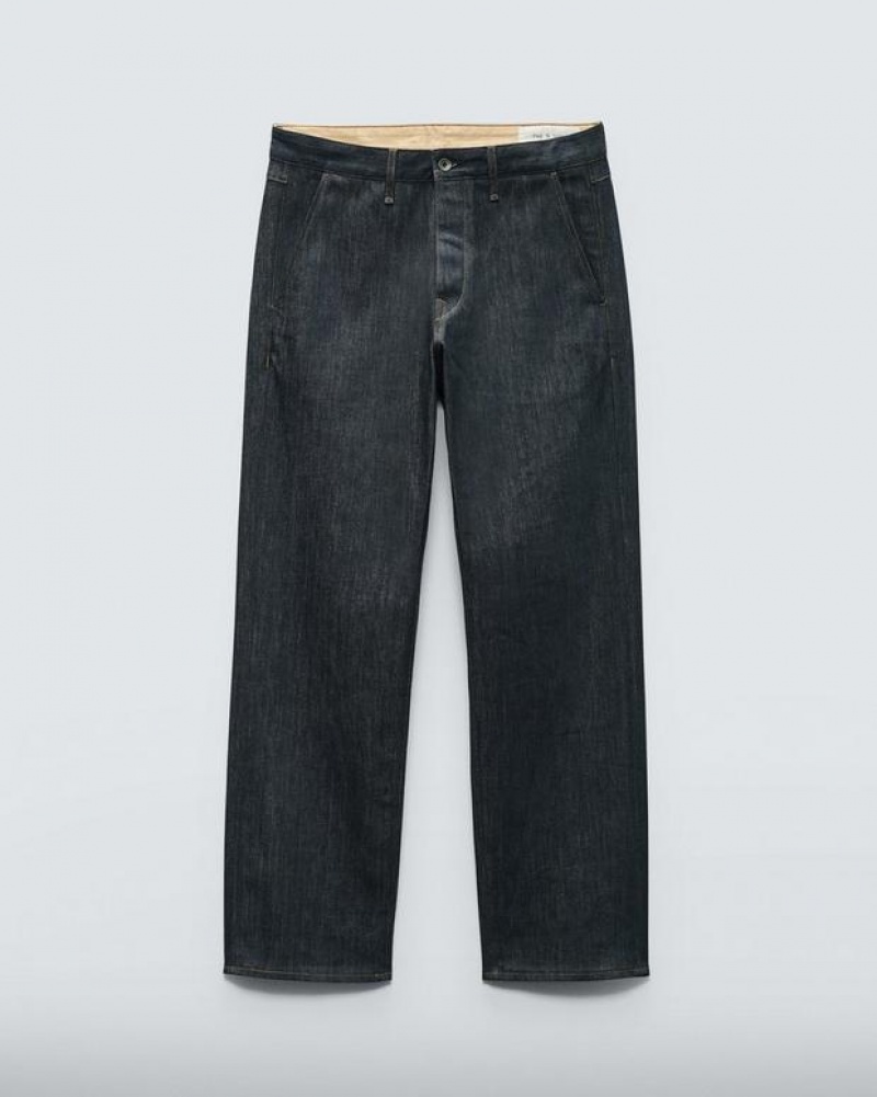 Rag & Bone RB24 Straight Fit Authentic Stretch Jean Raw Indigo | 59431DXEF