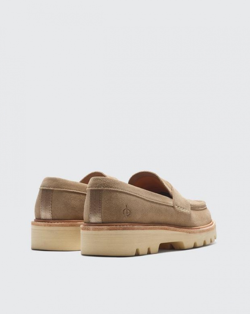 Rag & Bone RB Loafer - Suede Penny Loafer Nougat Suede | 37208XQBG