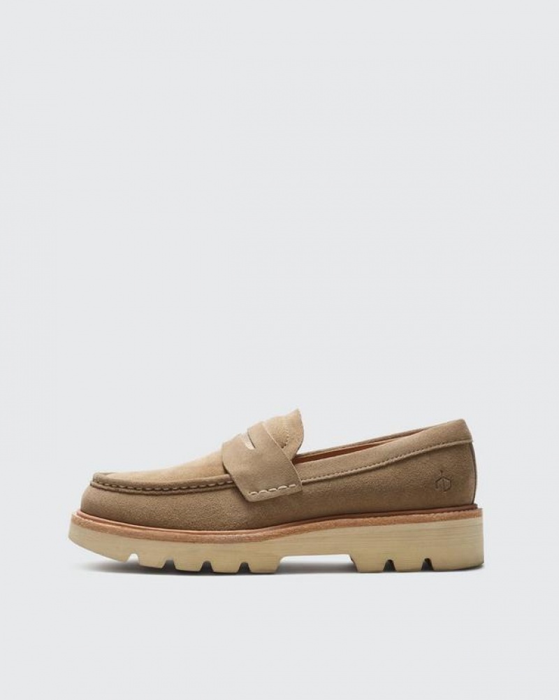 Rag & Bone RB Loafer - Suede Penny Loafer Nougat Suede | 37208XQBG