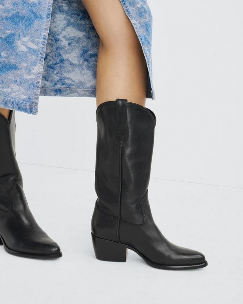 Rag & Bone Rb Cowboy Boot - Leather Heeled Boot Black | 14739FSIO