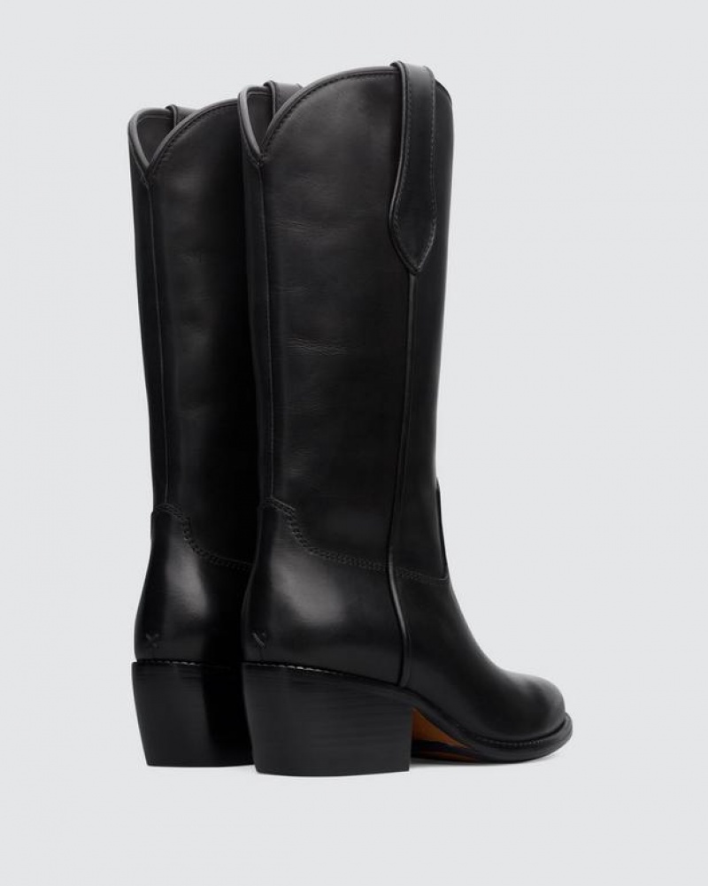 Rag & Bone Rb Cowboy Boot - Leather Heeled Boot Black | 14739FSIO