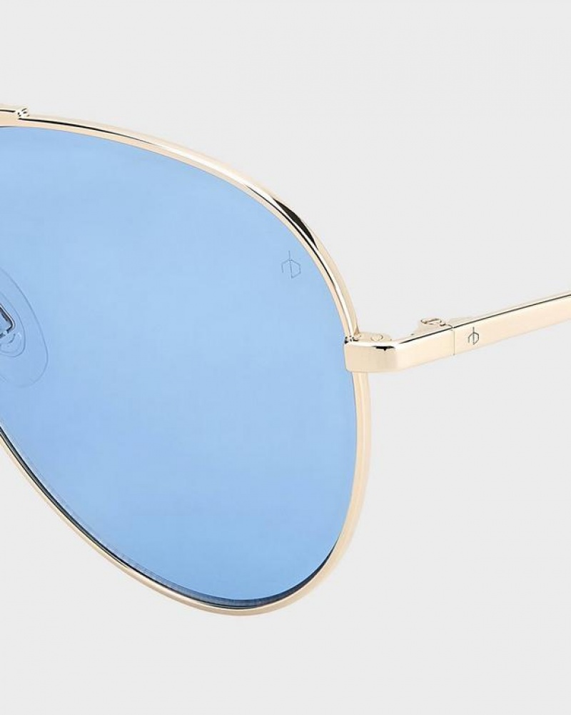 Rag & Bone Ren Pilot Sunglasses Gold Beige | 69012DPXB