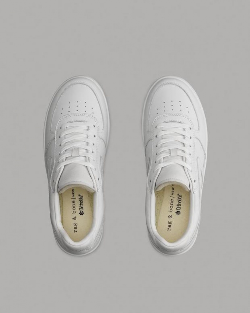 Rag & Bone Retro Court Sneaker - Leather Low Top Sneaker White | 10649YFOV