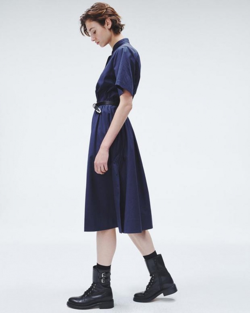 Rag & Bone Ronan Cotton Dress Maxi Navy | 53214XBIK