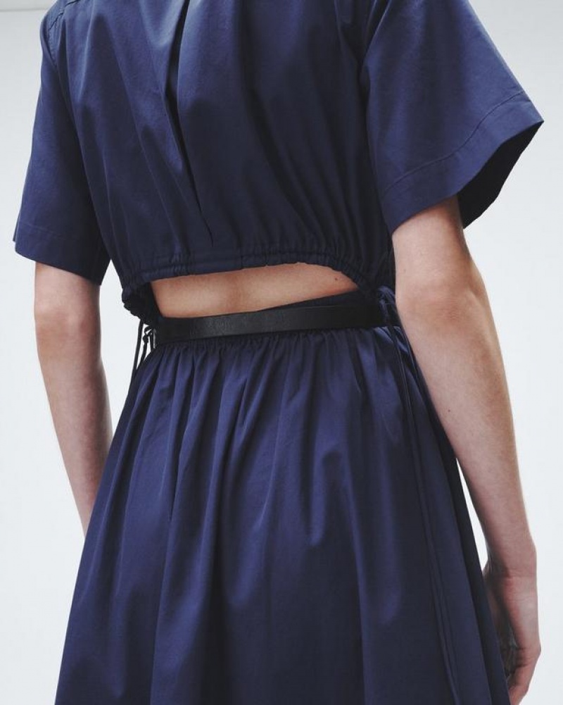 Rag & Bone Ronan Cotton Dress Maxi Navy | 53214XBIK