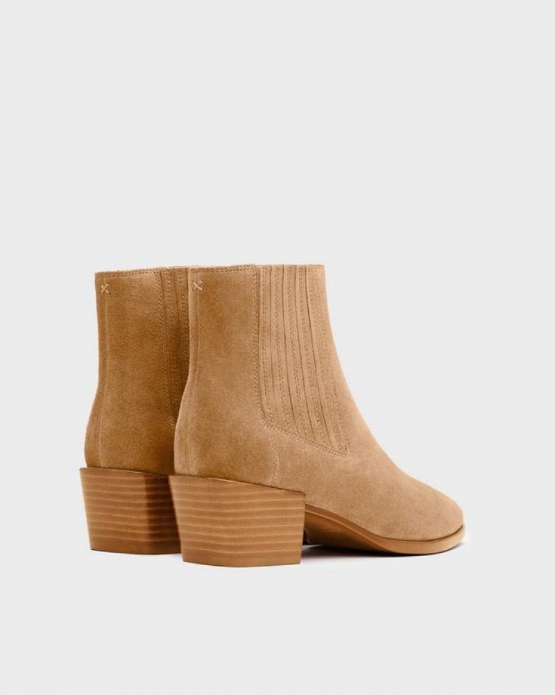 Rag & Bone Rover Boot - Suede Chelsea Ankle Boot Camel Suede | 34916EMSL