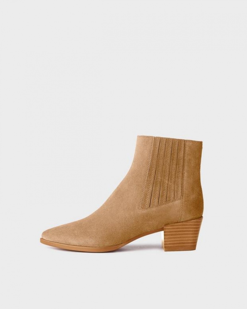 Rag & Bone Rover Boot - Suede Chelsea Ankle Boot Camel Suede | 34916EMSL