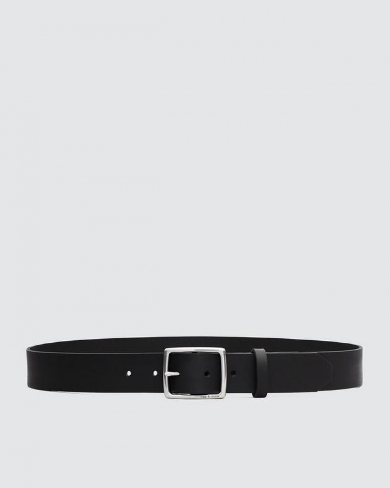 Rag & Bone Rugged Belt Leather 35mm Belt Black | 91580CKMV