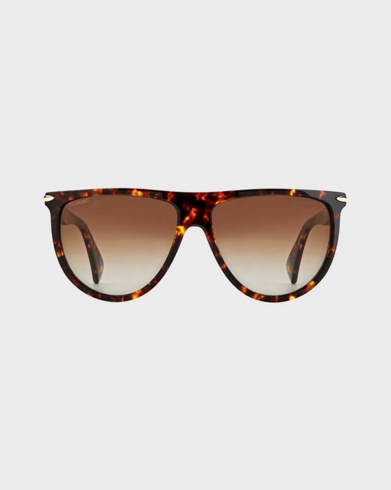 Rag & Bone Serena Shield Sunglasses Havana | 37091CRBI