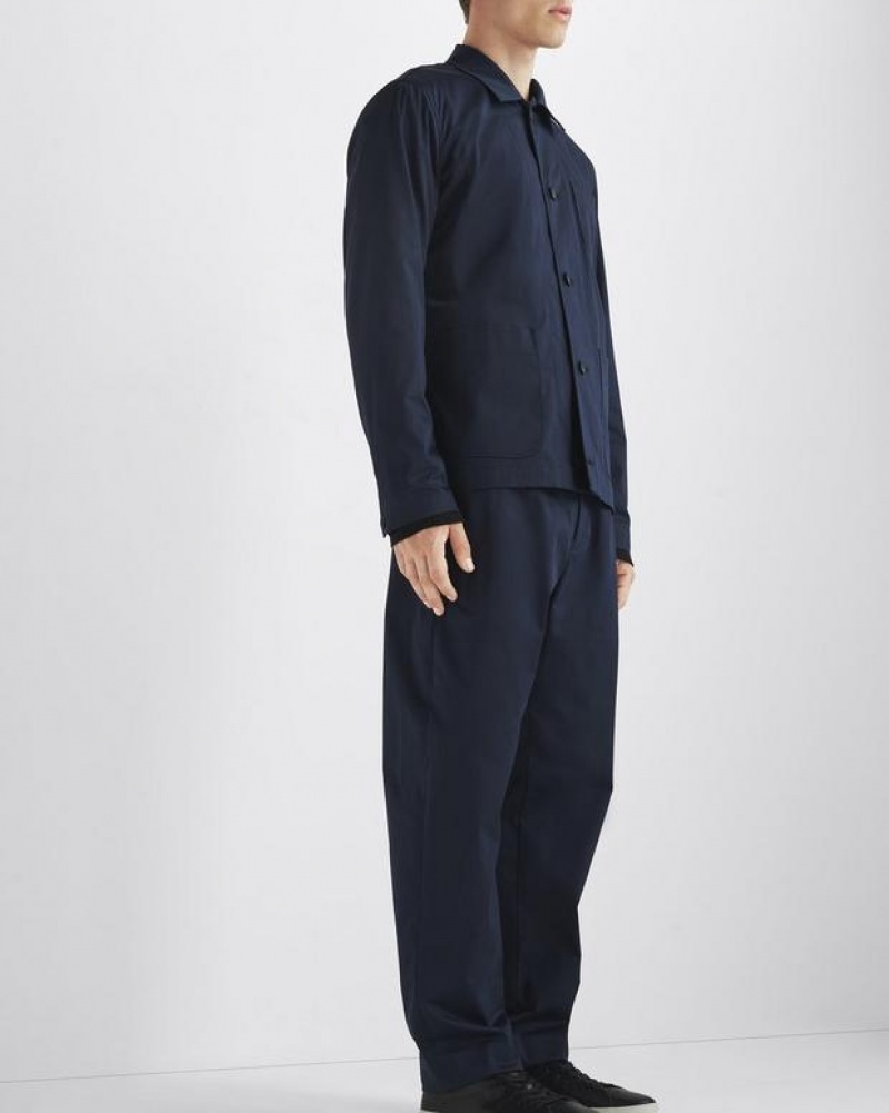 Rag & Bone Shift Cotton Sateen Trouser Straight Fit Navy | 34819OIFK