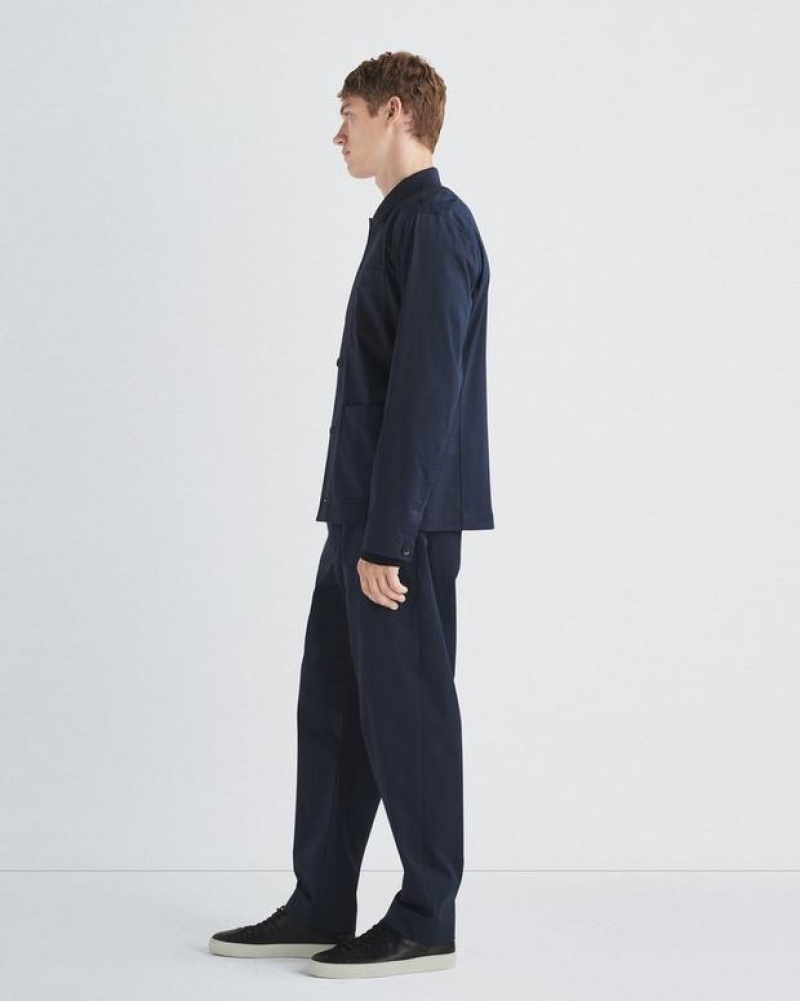 Rag & Bone Shift Cotton Sateen Trouser Straight Fit Navy | 34819OIFK