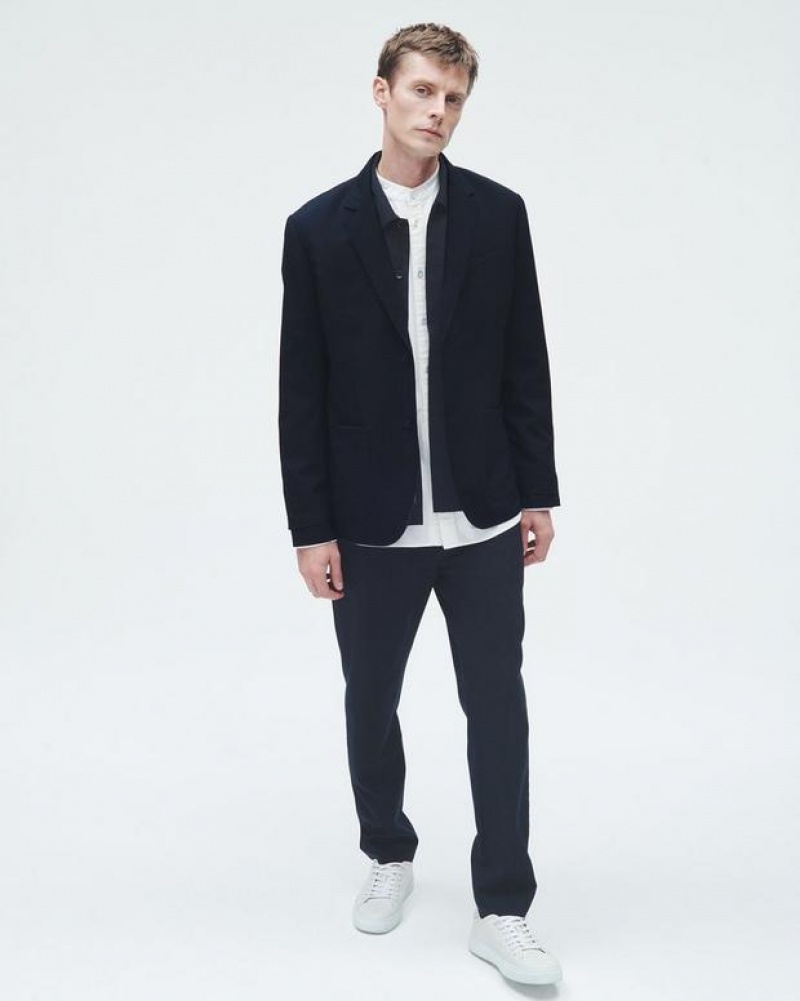 Rag & Bone Shift Wool Blazer Relaxed Fit Navy | 38467JHFN