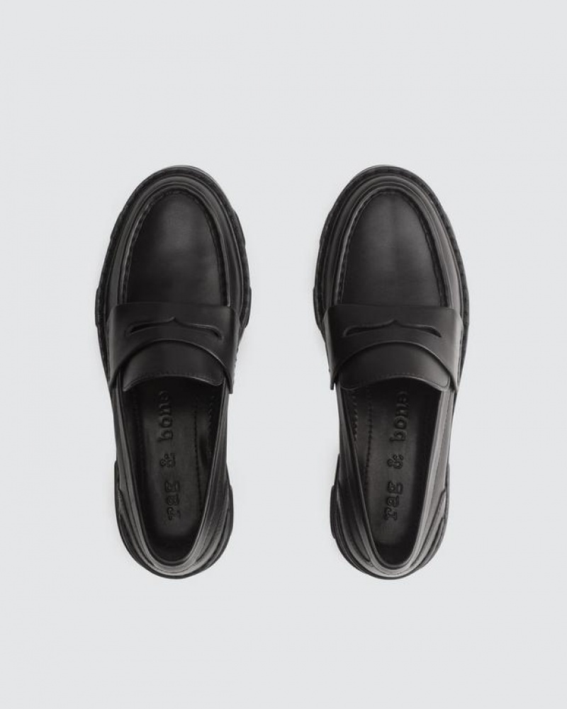 Rag & Bone Shiloh Loafer - Leather Penny Loafer Black | 63072VQEH