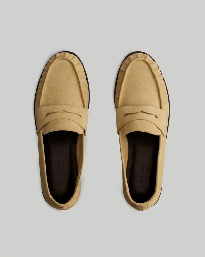 Rag & Bone Sid Loafer - Suede Penny Loafer Dune Suede | 07412ZLQD