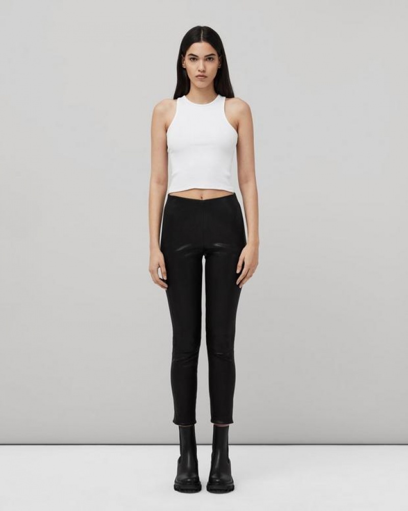 Rag & Bone Simone Pant Slim Fit Cropped Pant Black | 90548HXQG