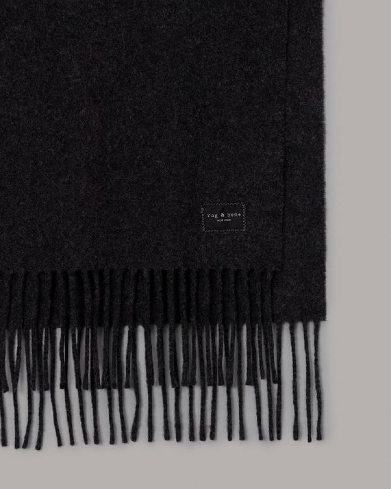 Rag & Bone Skinny Addison Recycled Wool Scarf Midweight Scarf Charcoal | 48790NIFX